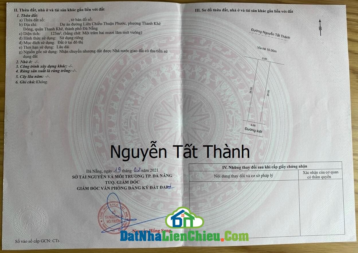 Cho Thuê Đất 4 Lô Đường Nguyễn Tất Thành, Quận Thành Khê, View Biển, Giá RẺ 2/2024