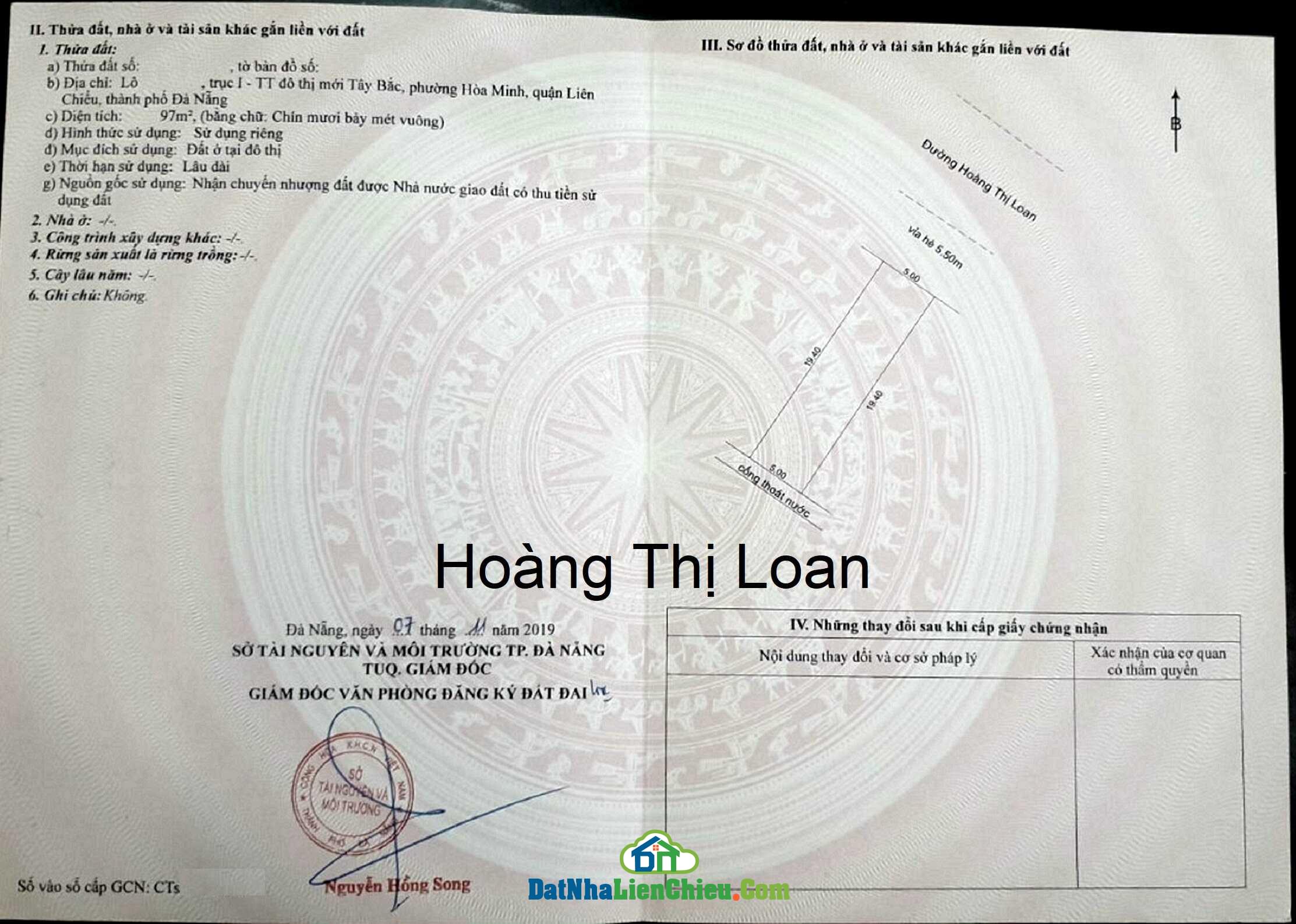 Bán Đất Mặt Tiền đường Hoàng Thị Loan, HÀNG HIẾM, Giá hơn 5 tỷ, Tháng 3/2024