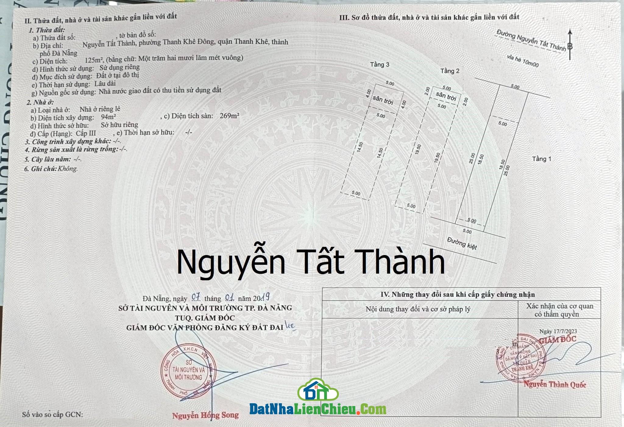 Bán Đất, Tặng Nhà 3 Tầng, Đường Nguyễn Tất Thành, View Biển, Giá SIÊU SỐC 02/2024