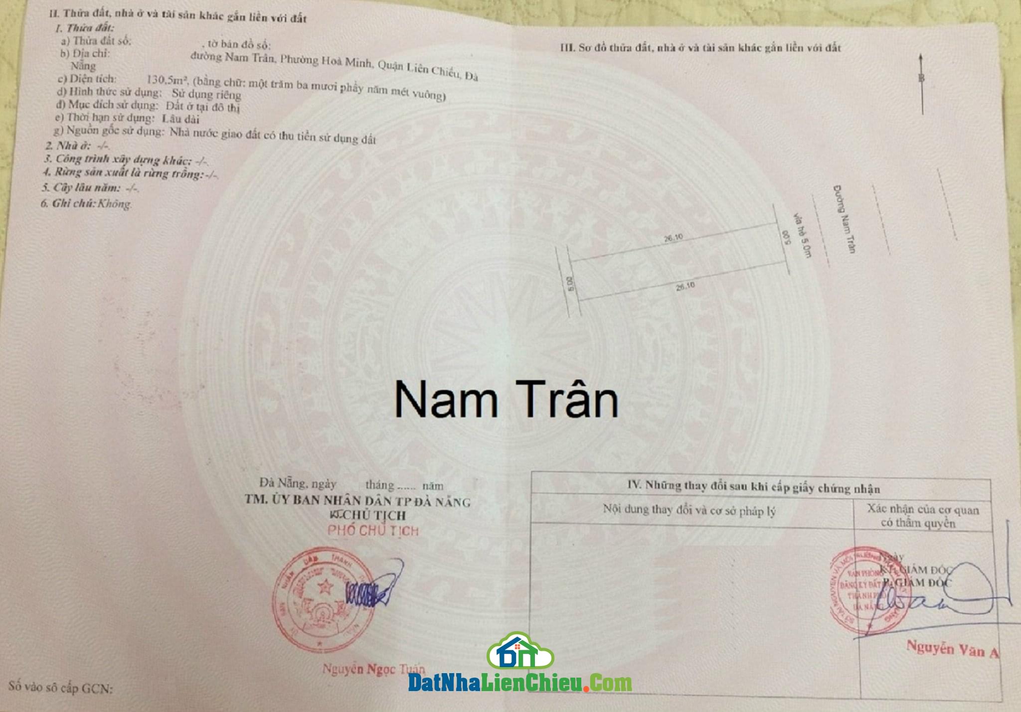 Bán Đất 2 Lô Liền Kề đường Nam Trân, Quận Liên Chiểu, Đà Nẵng, Giá SIÊU SỐC 2/202