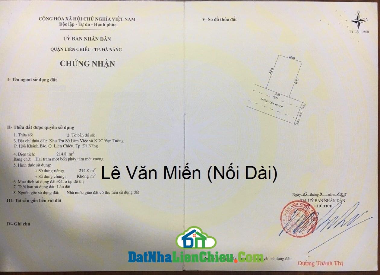 Bán Đất Đường Lê Văn Miến Nối Dài, Sát Biển Nguyễn Tất Thành, Giá RẺ 2/2024