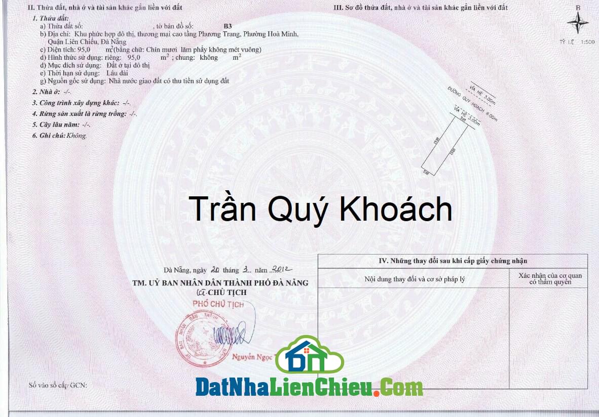 – Bán đất đường Trần Quý Khoách, Quận Liên Chiểu, Giá Rẻ