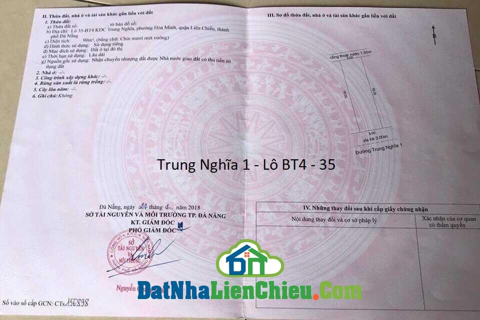Bán đất mặt tiền Trung Nghĩa 1, Khu Trung Nghĩa, Quận Liên Chiểu, Sát bến xe, Tháng 3/2024
