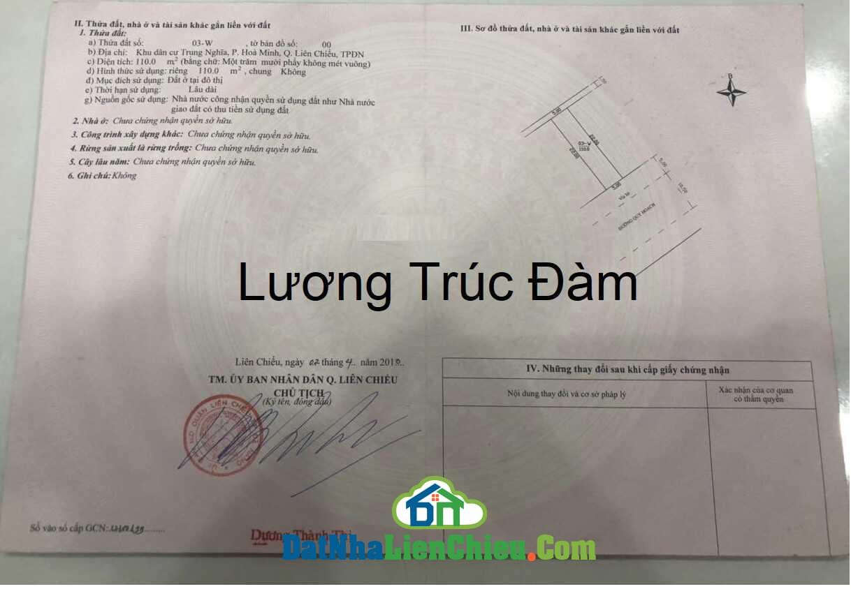 Bán đất đường Lương Trúc Đàm, Quận Liên Chiểu, Giá Rẻ