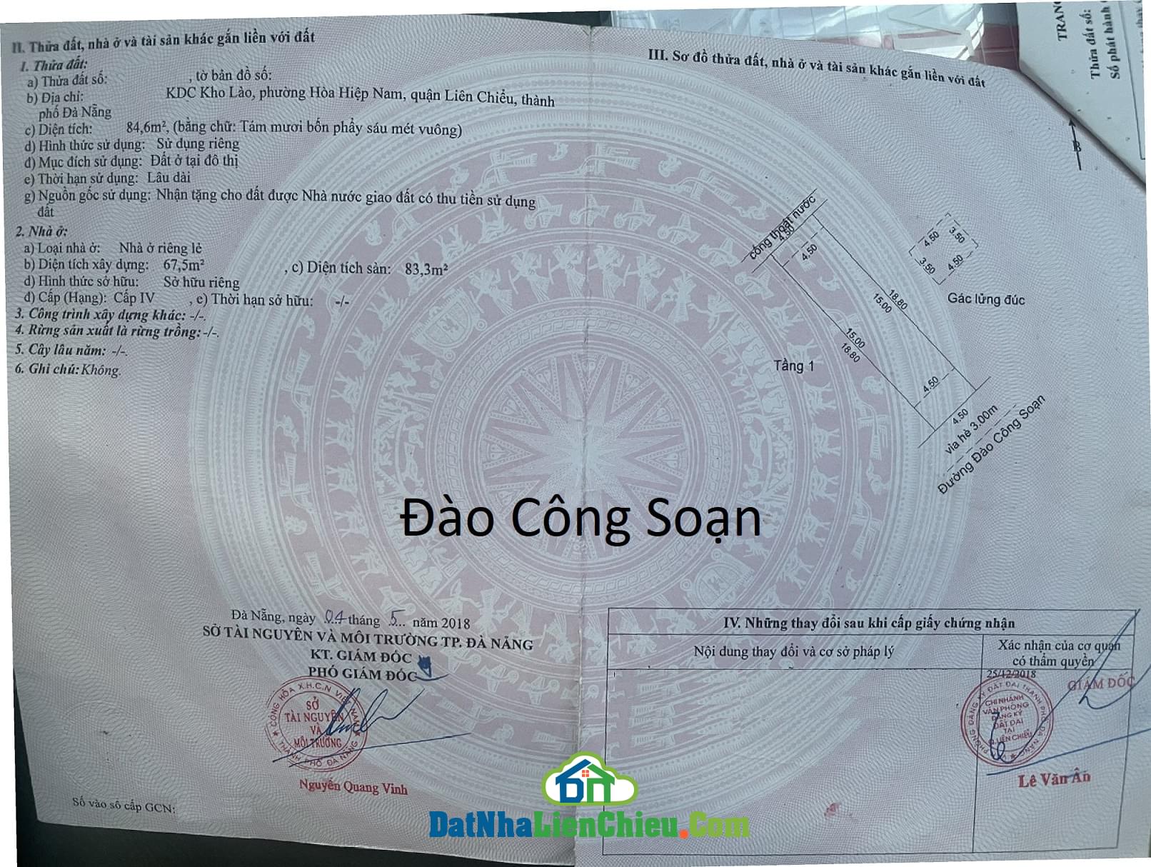 Bán Nhà đường Đào Công Soạn, Quận Liên Chiểu, Giá RẺ 2024