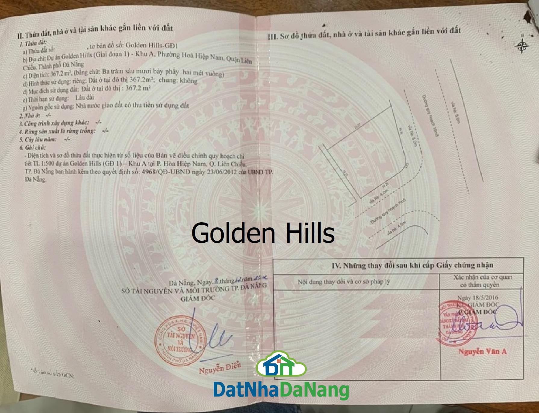 Bán đất Khu Đô Thị Golden Hills, Đà Nẵng, Lô Góc, Đường 10,5m, View Công Viên, Giá RẺ 2024