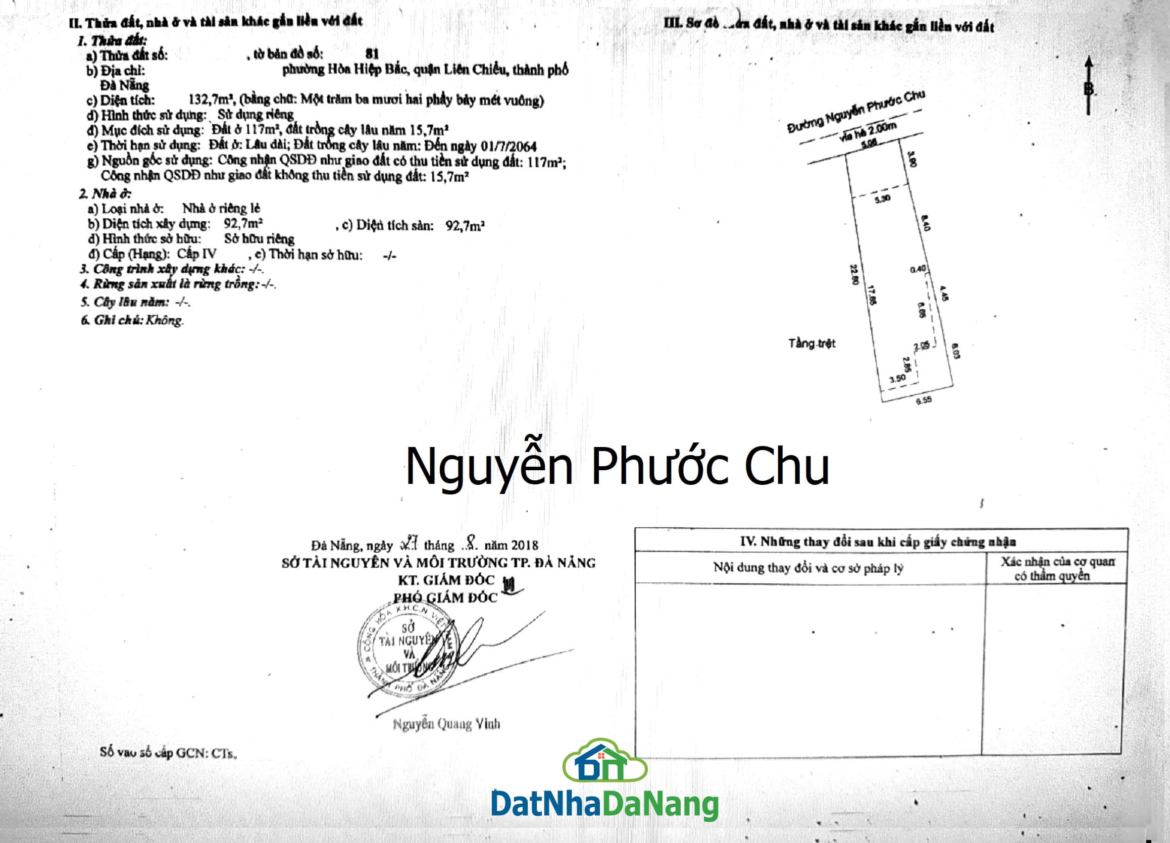 Bán Đất, Tặng Nhà, đường Nguyễn Phước Chu, Sát Biển, Giá RẺ 2024