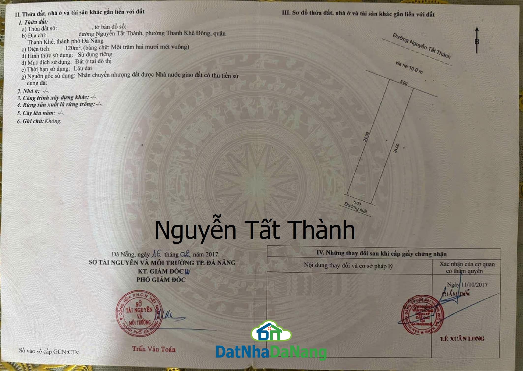 Bán Đất Mặt Tiền đường Nguyễn Tất Thành, View Biển, Quận Thanh Khê, Giá Rẻ 2024