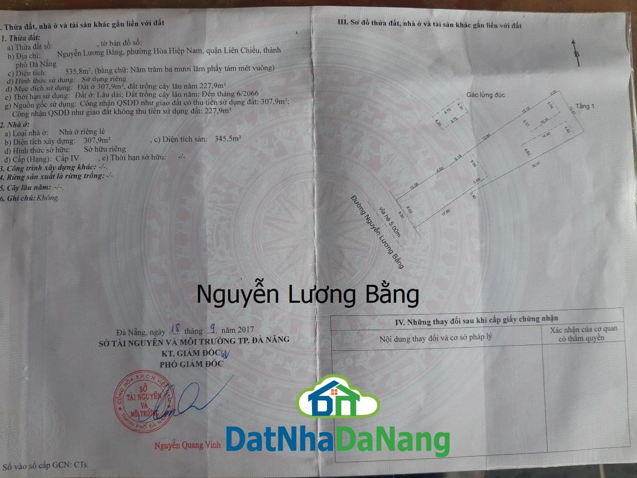 Bán Đất Mặt Tiền đường Nguyễn Lương Bằng, Gần Khách Sạn Mikazuki, Giá SIÊU RẺ 2025