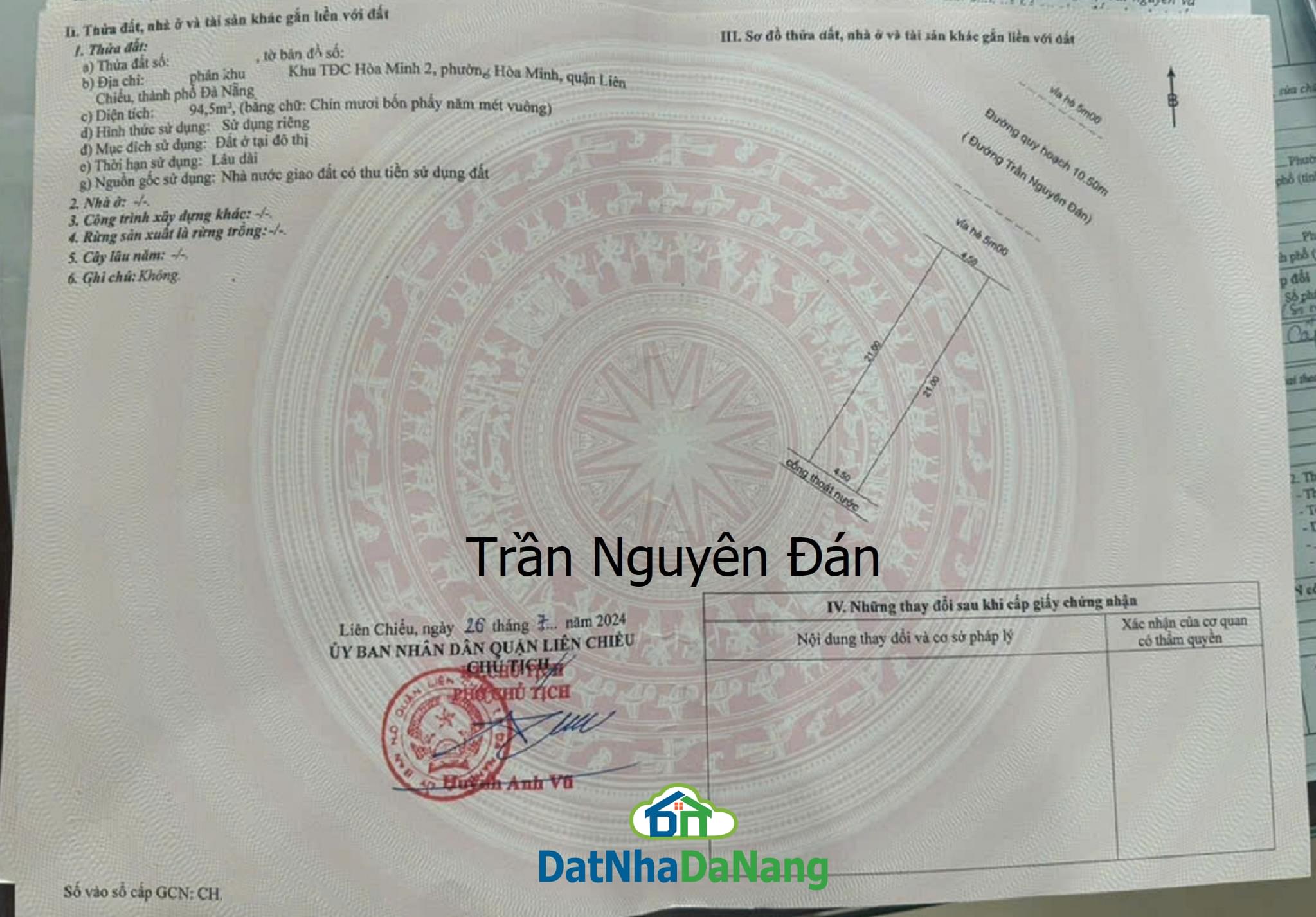 Bán Đất đường Trần Nguyên Đán, Đà Nẵng, Gần biển Nguyễn Tất Thành, Vị Trí Đẹp, Giá RẺ 2025