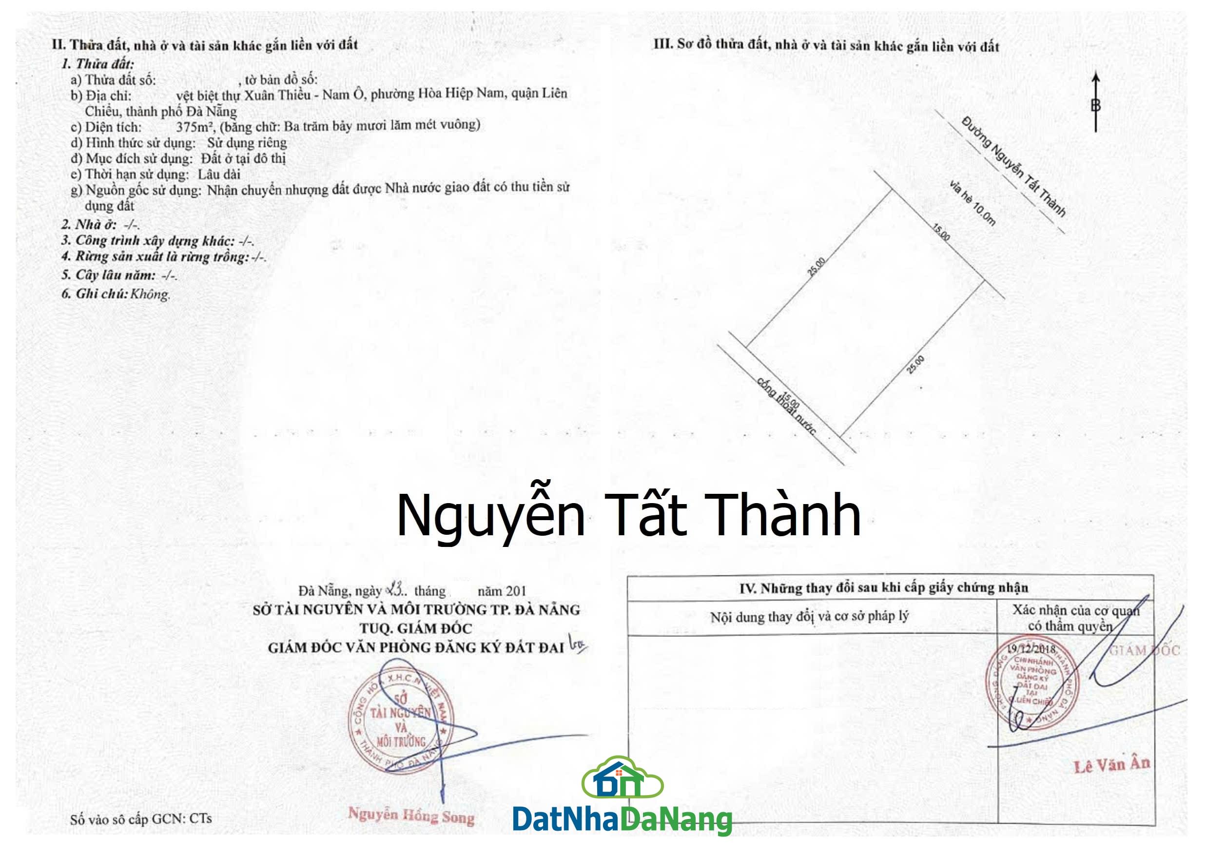 Bán Đất Đường Nguyễn Tất Thành, khu Biệt Thự Xuân Thiều, Gần Khách sạn Mikazuki, Giá RẺ